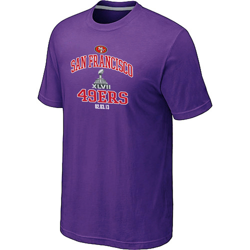  Mens San Francisco 49 ers Super BowlXLVII Heart& Soul Purple TShirt 111 