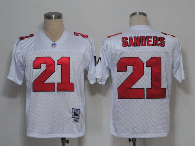 NFL Jerseys Atlanta Falcons 21 Deion Sanders White M&N