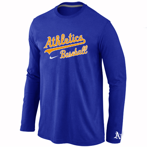 Nike Oakland Athletics Long Sleeve T-Shirt Blue