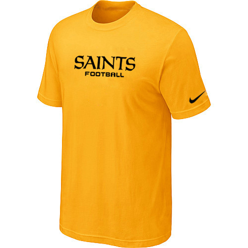 Nike New Orleans Saints Side lineLegend Authentic Font TShirt Yellow 32