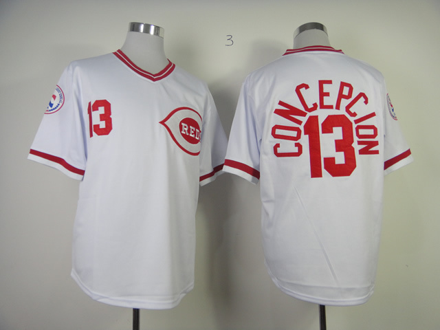 MLB  Cincinnati Reds  #13 Concepcion Throwback Jersey White