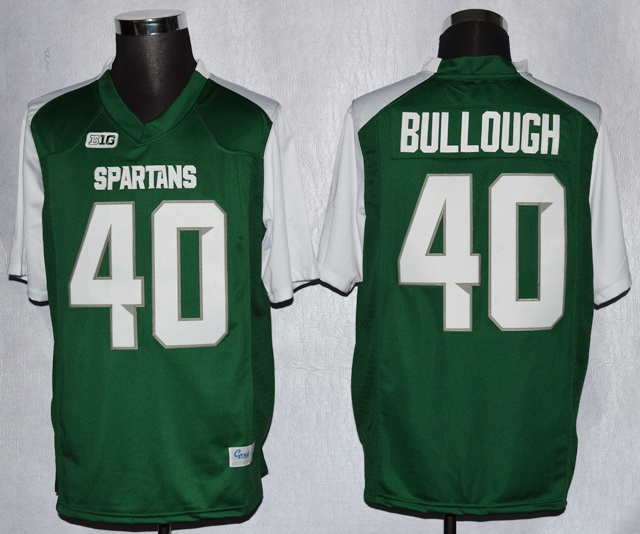 Michigan State Spartans #40 Max Bullough Green White Jersey
