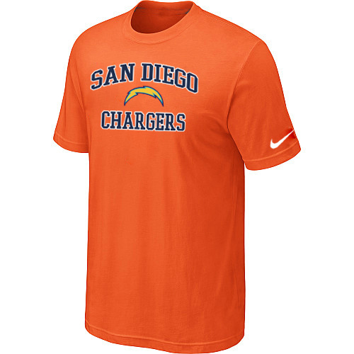  San Diego Chargers Heart& Soul Orange TShirt 78 