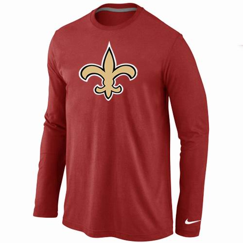 Nike New Orleans Sains Logo Long Sleeve T-Shirt RED