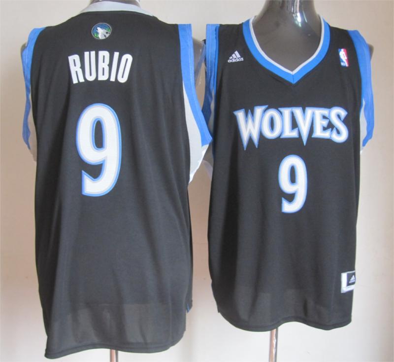 Adidas Minnesota Timberwolves #9 Rubio black Jersey