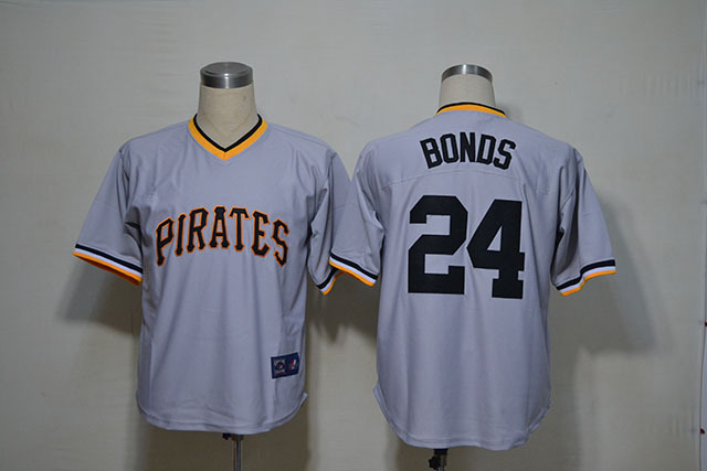 Pittsburgh Pirates #24 Bonds Throwback Jersey - Grey