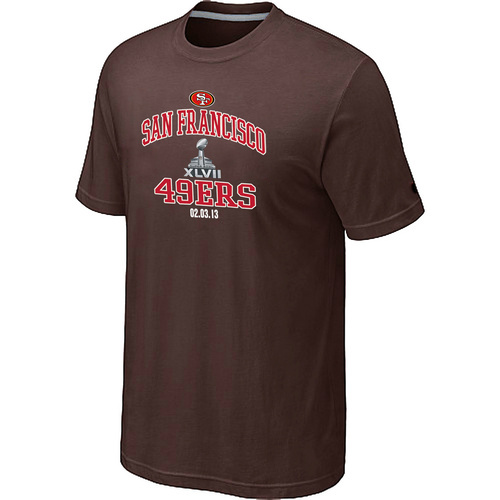  Mens San Francisco 49 ers Super BowlXLVII Heart& Soul Brown TShirt 119 