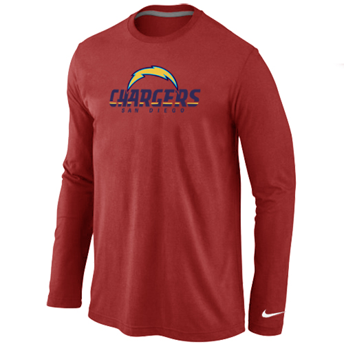 Nike San Diego Charger Authentic Logo Long Sleeve T-Shirt RED