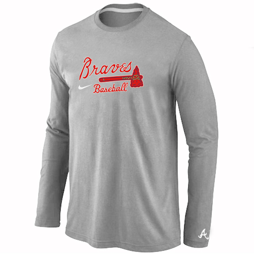 Nike Atlanta Braves Long Sleeve T-Shirt Grey
