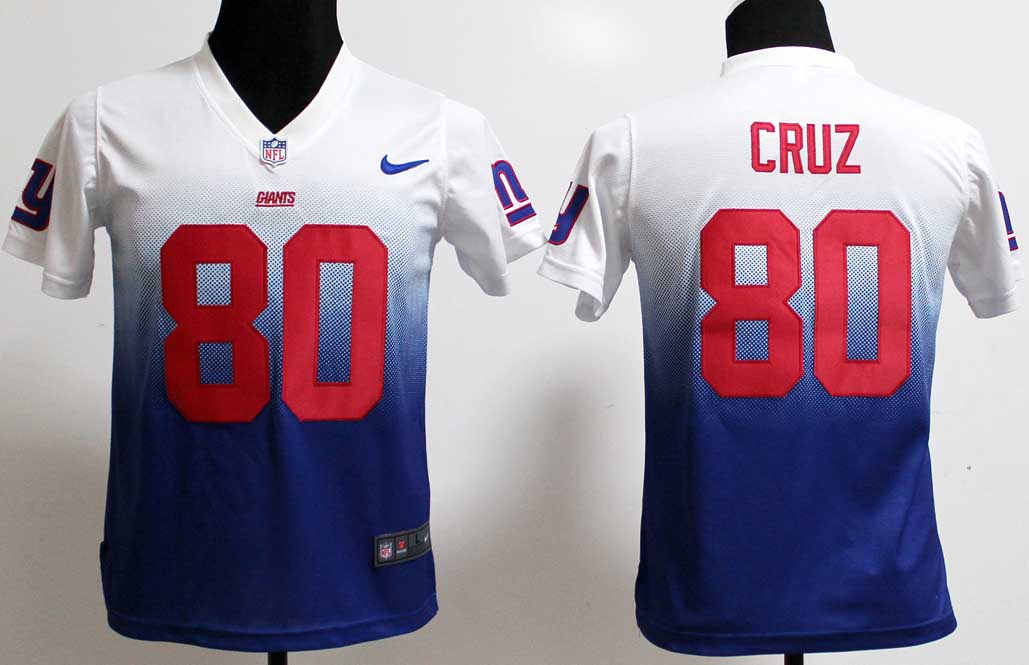 Nike NFL New York Giants #80 Cruz Fadeaway Drift Fashion Youth Jersey