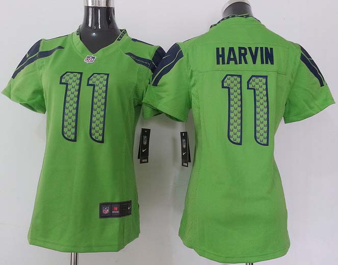 Nike NFL Seattle Seahawks #11 Harvin Green Women Jersey