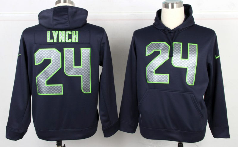 Nike NFL Seattle Seahawks #24 Lynch Blue Hoodie