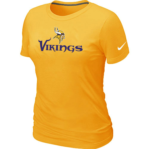  Nike Minnesota Vikings Authentic Logo Womens TShirt Yellow 3 