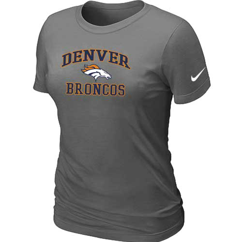  Denver Broncos Womens Heart& Soul D- Grey TShirt 31 