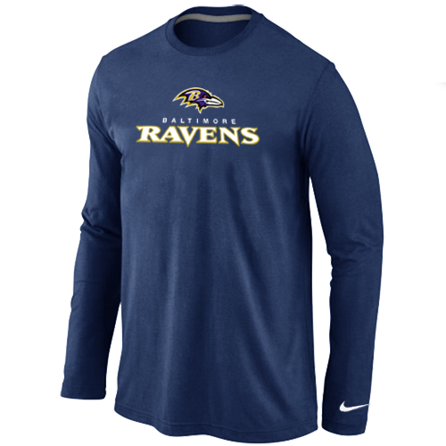 Nike Baltimore Ravens Authentic Logo Long Sleeve T-Shirt  D.Blue