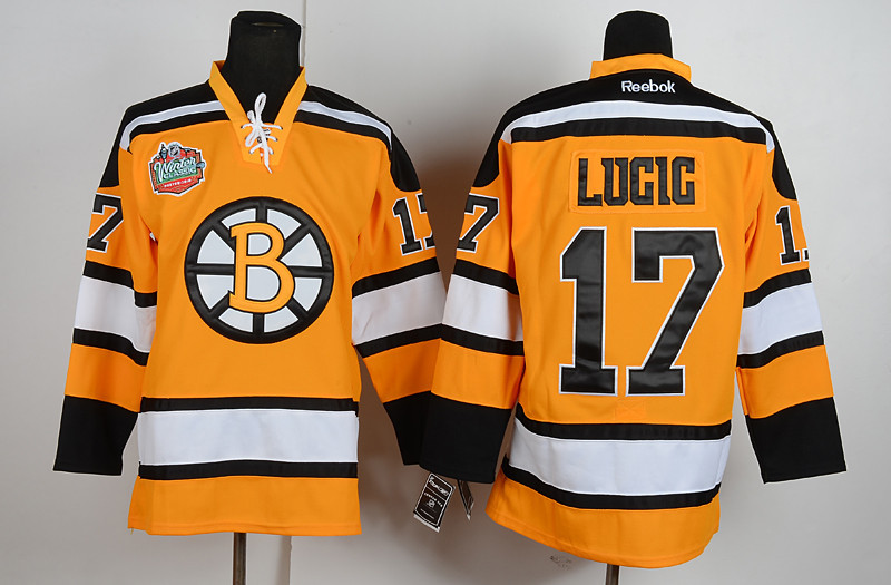 Boston Bruins #17 Lugis Yellow Jersey