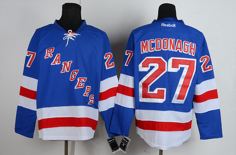 New York Rangers #27 Mcdonagh Blue Jersey