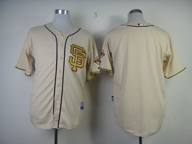MLB San Francisco Giants #0 Blank Golden Letters Jersey Cream Coloured