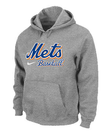 New York Mets Pullover Hoodie Grey