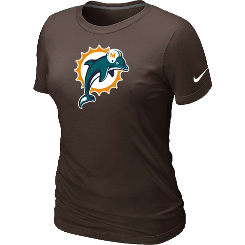  Miami Dolphins Brown Womens Logo TShirt 54 