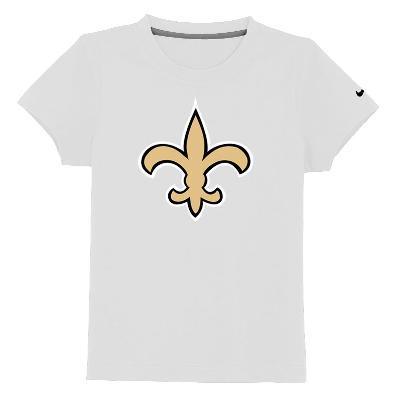 New Orleans Saints Authentic Logo Youth T Shirt White
