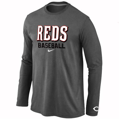 Nike Cincinnati Reds Long Sleeve T-Shirt D.Grey
