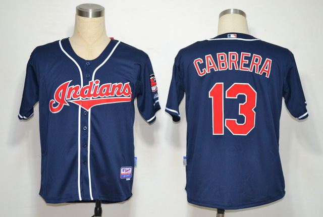 MLB Jerseys Cleveland Indians #13 Cabrera Blue Cool Base