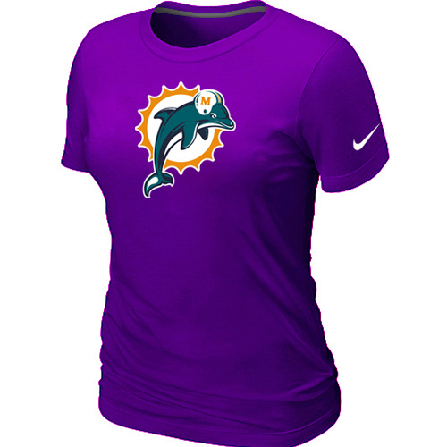  Miami Dolphins Purple Womens Logo TShirt 51 
