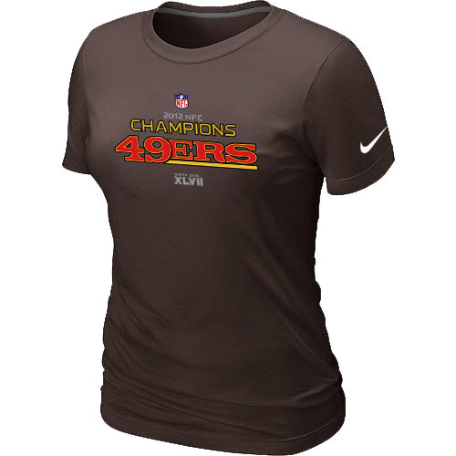  Nike San Francisco 49 ers 2012 NFC Conference Champions Trophy Collection Long Brown Womens TShirt 13 