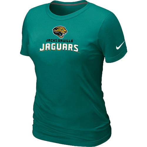 Nike Jacksonville Jaguars Authentic Logo Womens TShirt Green 3 