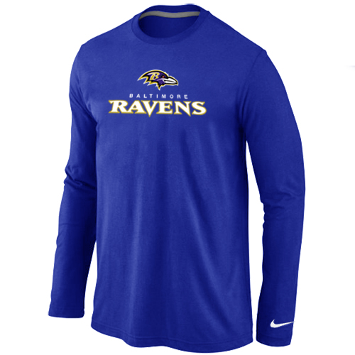 Nike Baltimore Ravens Authentic Logo Long Sleeve T-Shirt  Blue