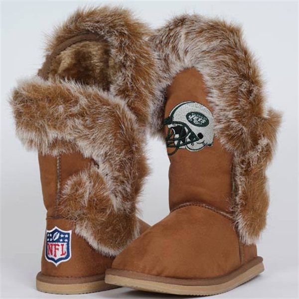 NFL  New York Jets Womens Cuce Shoes Ladies Fanatic Boots Brown 