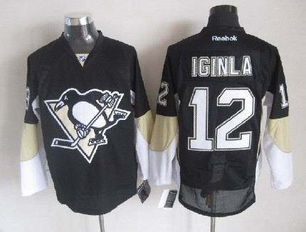 NHL Pittsburgh Penguins 12# Jarome Iginla Black jersey