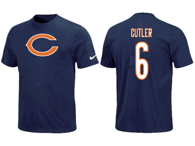  Nike Chicago Bears Jay Cutler Name& Number TShirt Blue 107 