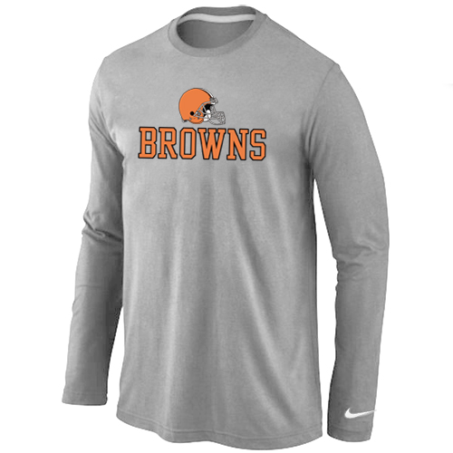Nike Cleveland Browns Authentic Logo Long Sleeve T-Shirt Grey