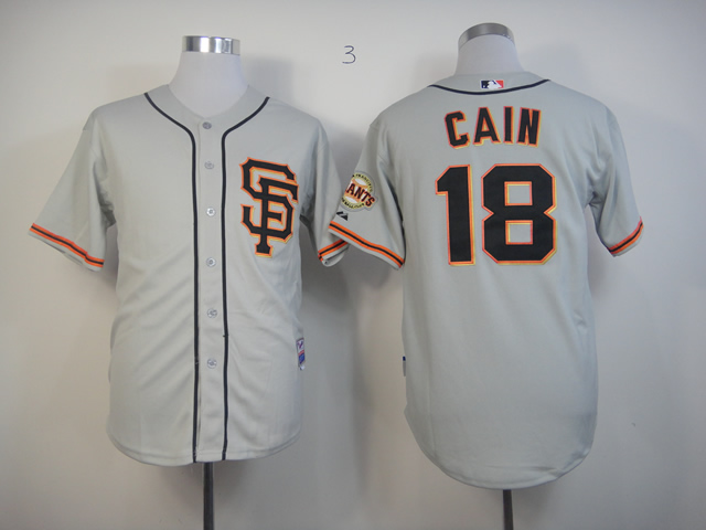 MLB San Francisco Giants #18 Matt Cain Grey Jersey