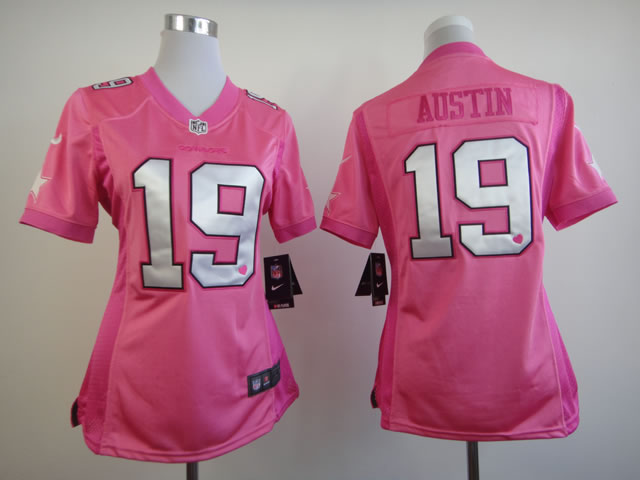 NFL Dallas Cowboys #19 Austin Women Pink Jersey