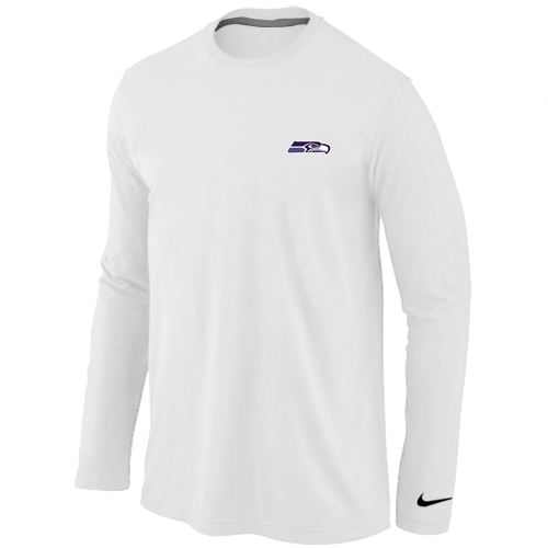 Seattle Seahawks Sideline Legend Authentic Logo Long Sleeve T-Shirt  White