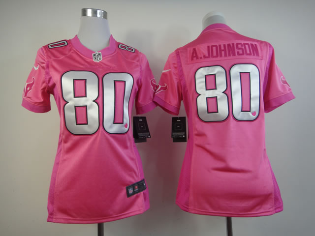 NFL Houston Texans #80 A.Johnson Women Pink Jersey