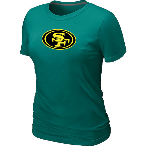  San Francisco 49 ers Neon Logo Charcoal Womens L- Green Tshirt 72 