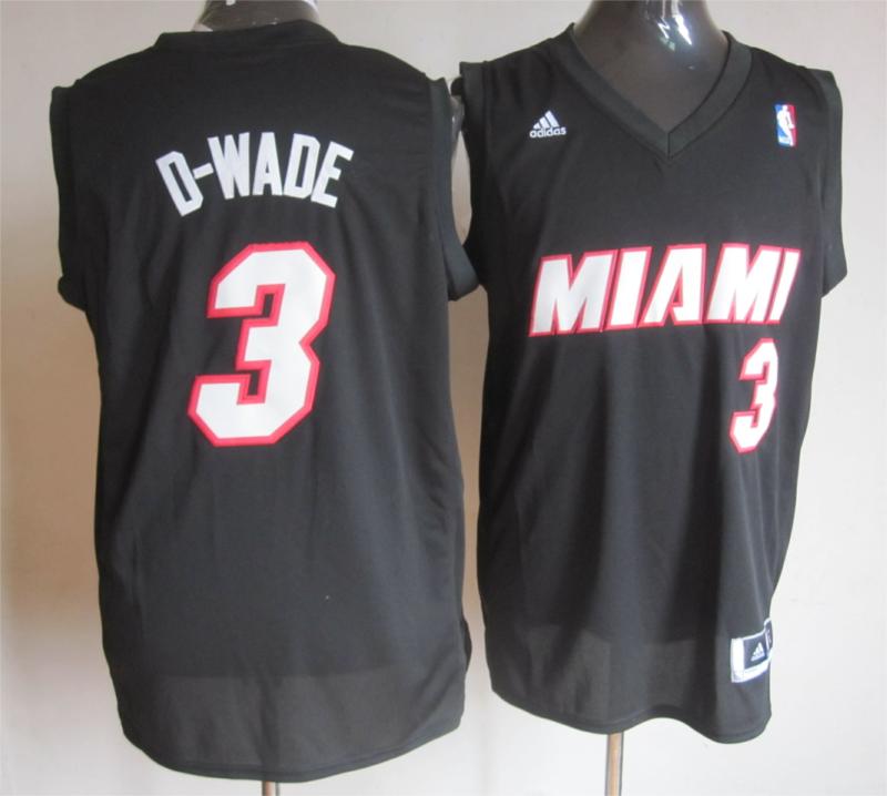 Adidas Miami Heat #3 Wade black jersey.JPG