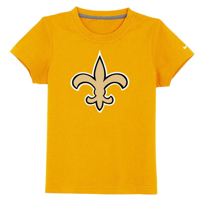 New Orleans Saints Authentic Logo Youth T Shirt Yellow
