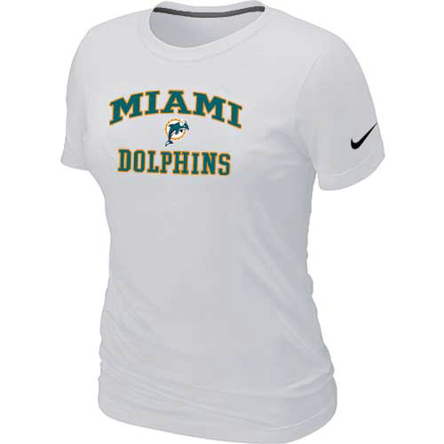  Miami Dolphins Womens Heart& Soul White TShirt 23 