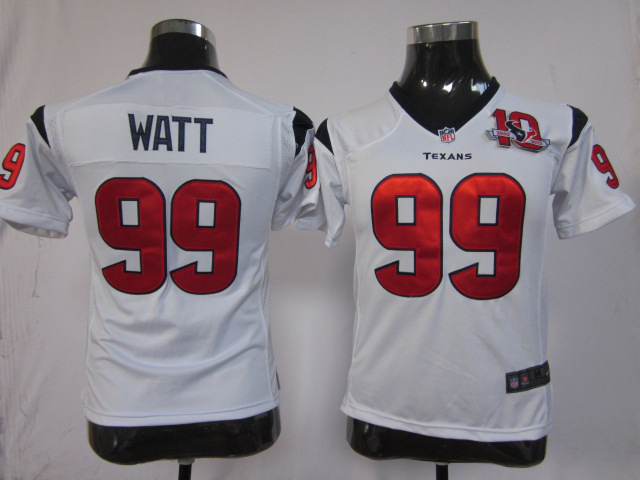 JJ Watt Jersey White #99 Nike NFL Houston Texans Jersey 10th Patch