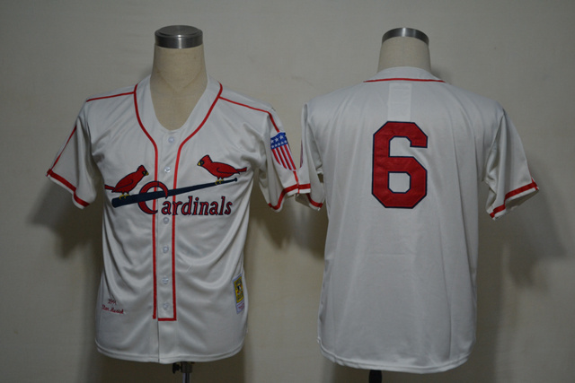 MLB Jerseys St. Louis Cardinals 6 MUSIAL Gream 1944 M&N