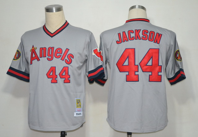 MLB Jerseys Los Angeles Angels 44 Jackson Grey M&N 1985