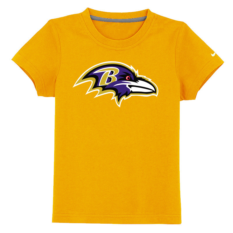 Baltimore Ravens Sideline Legend Authentic Logo Youth T Shirt Yellow