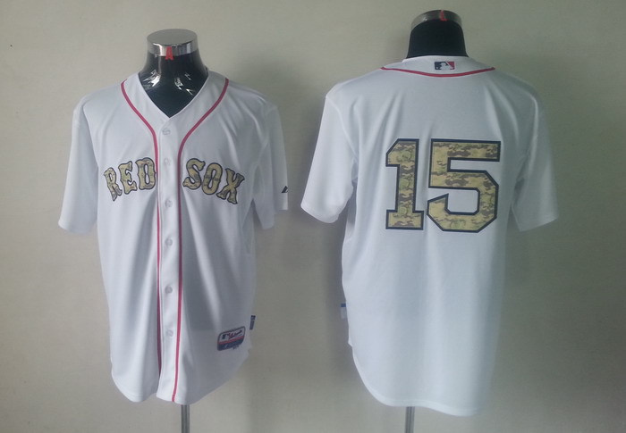 MLB Boston Redsox #15 Dustin Pedroia white jerseys 