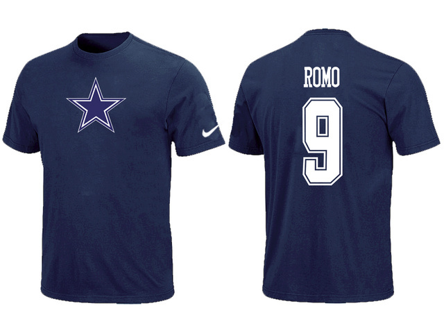  Nike Dallas Cowboys Tony Romo Name& Number TShirt Blue 56 