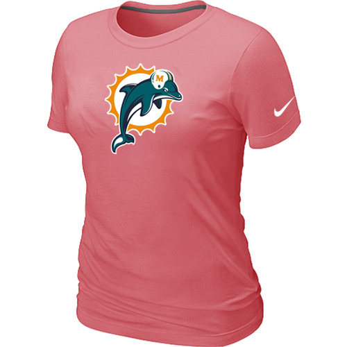  Miami Dolphins Pink Womens Logo TShirt 7 